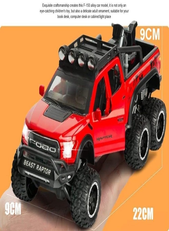 توي شاين سيارة لعبة شاحنة بيك أب F150 رابتور من توي شاين، بمقياس 1:28، مصنوعة من المعدن المصبوب، مزودة بموسيقى وأضواء، بالإضافة إلى خاصية السحب للخلف، وأبواب قابلة للفتح، وميزة فتح الجزء الخلفي، مناسبة للأطفال من عمر 3 سنوات فما فوق، لون أحمر - Image 2